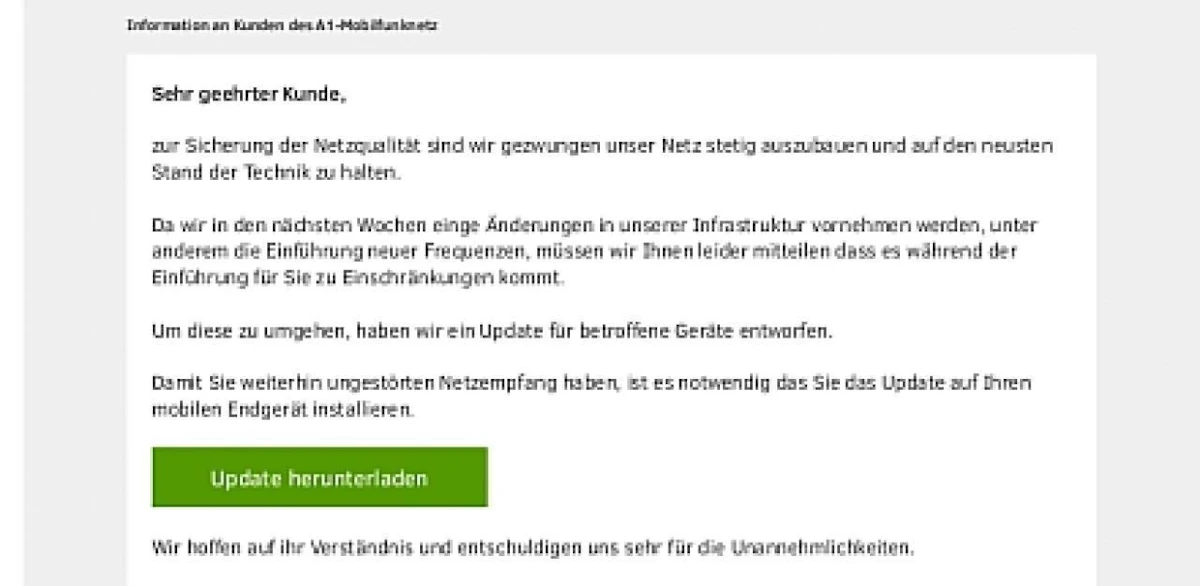 Digital – Achtung! Diese gefälschte A1-Mail nicht öffnen! | Heute.at