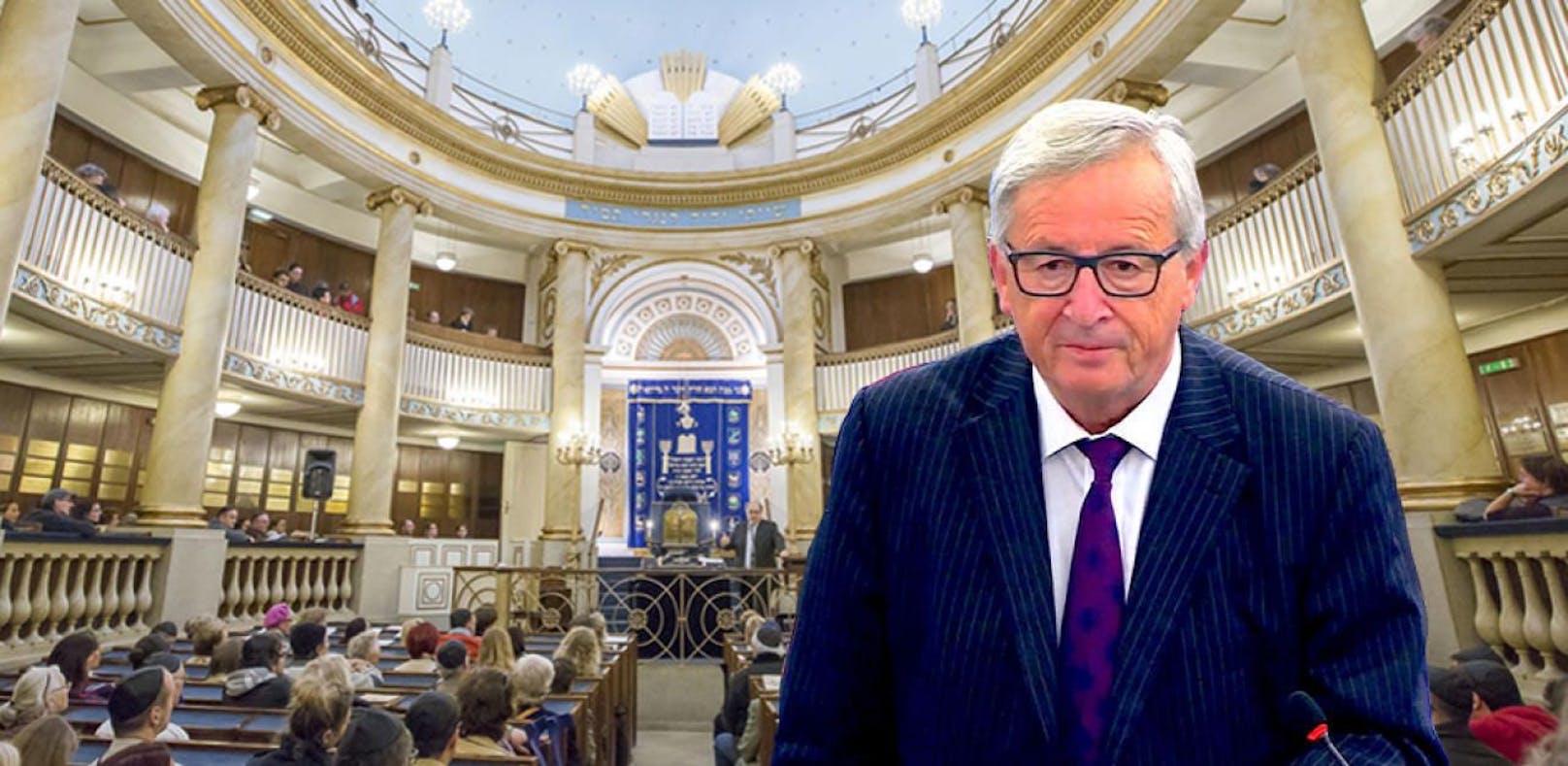 Jean-Claude Juncker besucht Synagoge in Wien