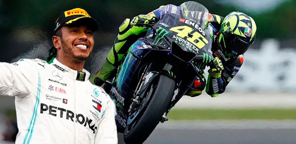 Lewis Hamilton und Valentino Rossi