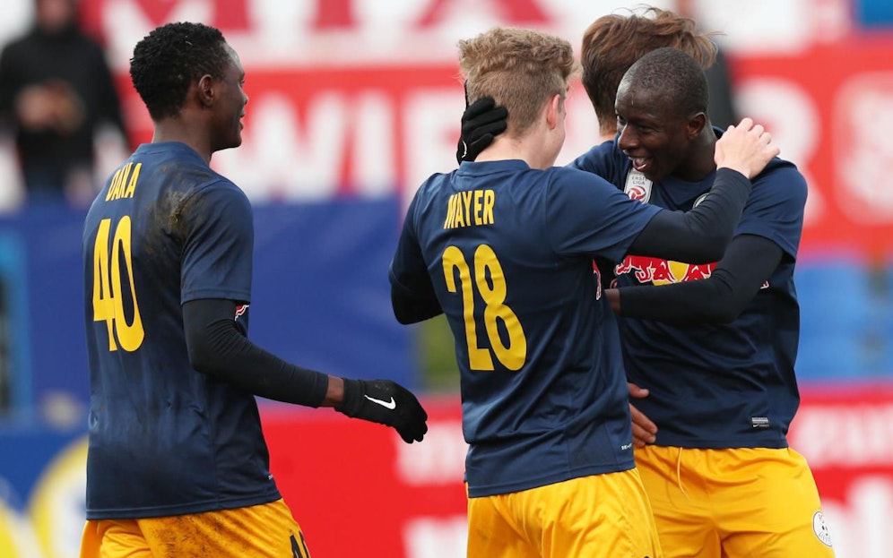 Liefering jubelt mit dem Führungstorschützen Amadou Haidara