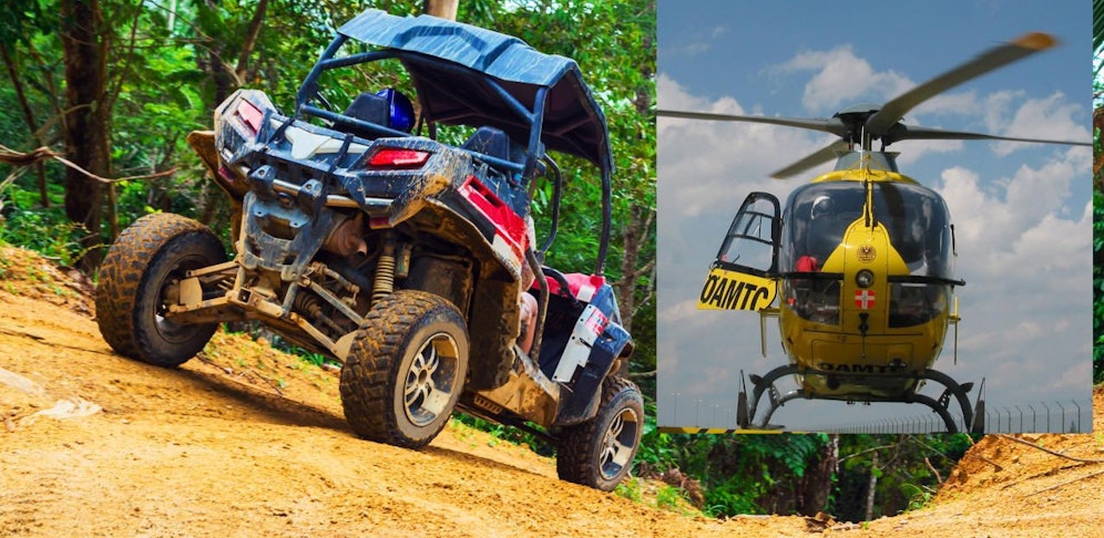 Der Christophorus 9 stand nach einem Offroad-Unfall im Einsatz