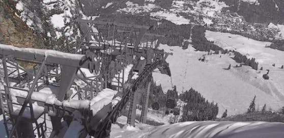 400 Skifahrer steckten hier fest: Die Gondelbahn im Skigebiet Engelberg-Titlis.