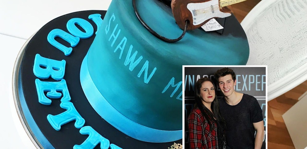 Santin brachte dem Musiker die Torte beim Meet & Greet.