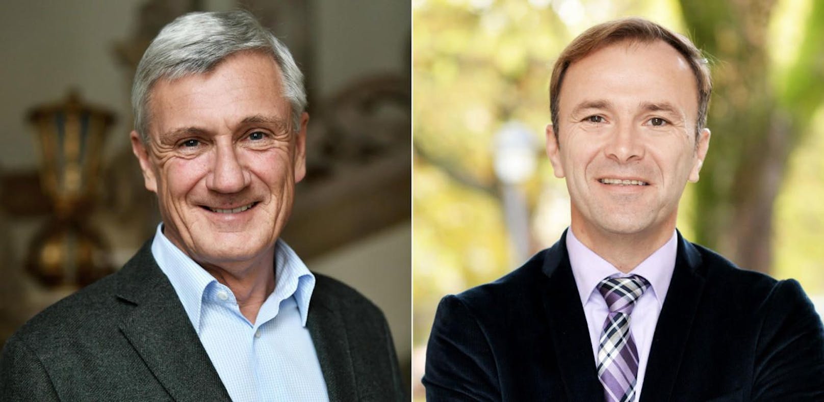 Die Stichwahl-Kandidaten in Sazlburg: Harald Preuner (ÖVP) und Bernhard Auinger (SPÖ)