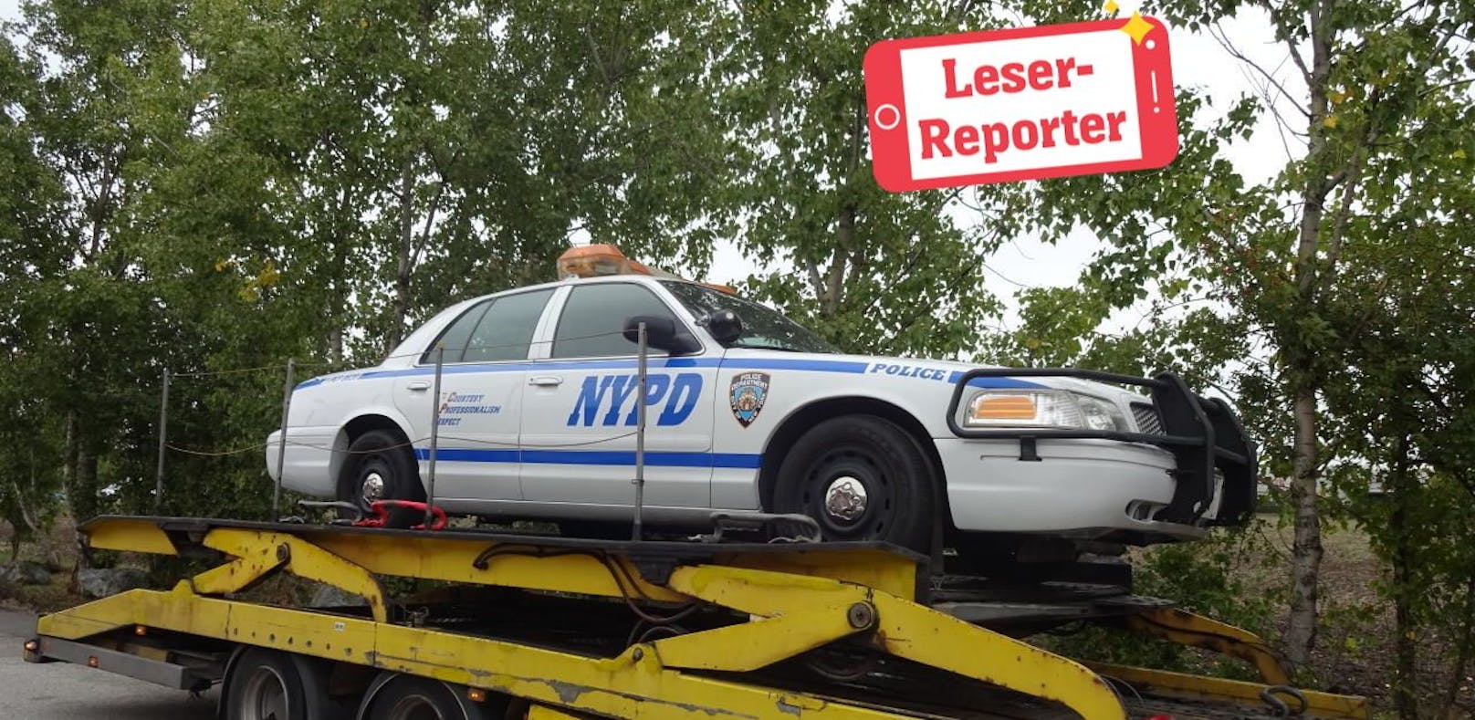 Der Streifenwagen des NYPD wurde in Perchtoldsdorf gesichtet.