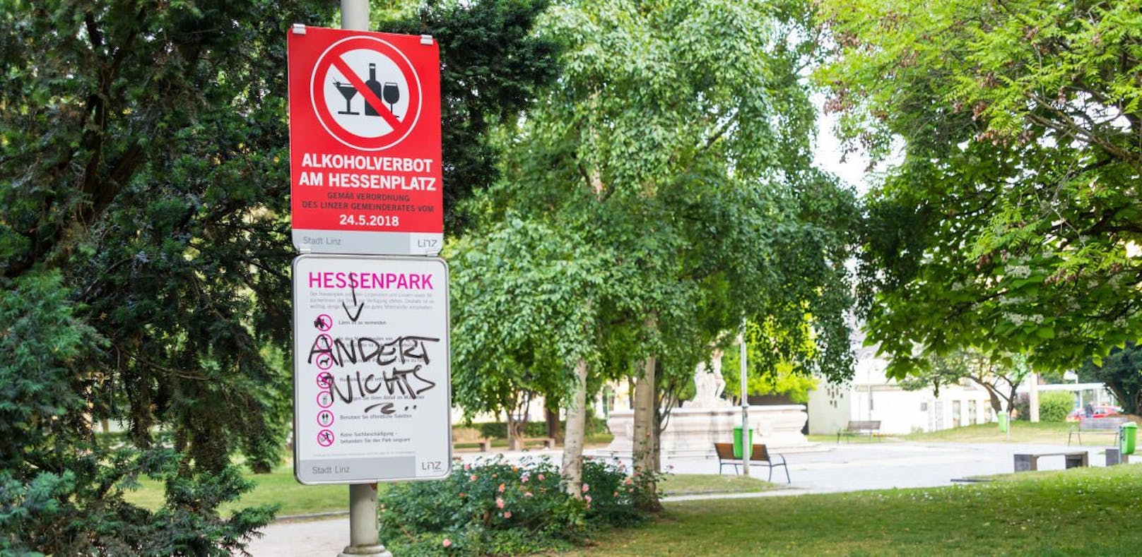 Wird das Alkohol-Verbot im Hessenpark auch auf andere Parks ausgeweitet? Denkbar, aber noch ist es zu früh über weitere Verordnungen nachzudenken, so Sicherheitsreferent Detlef Wimmer (FPÖ). 