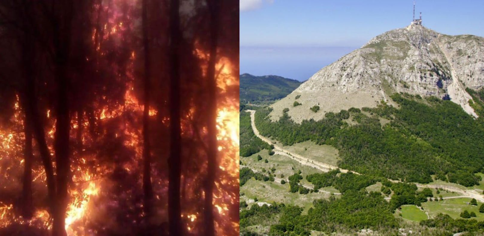 Montenegro: Großbrand im Nationalpark Lovcen