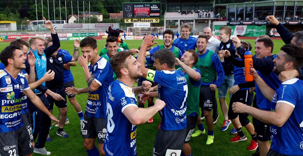 Mit einigen Tagen Verzögerung darf Hartberg über den Aufstieg jubeln.