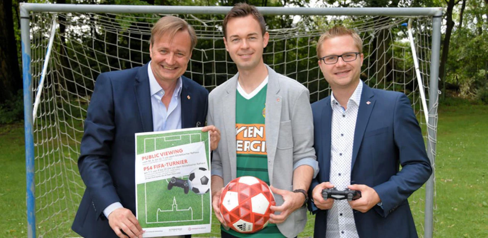 Kulturstadtrat Klaus Frank, MIMA-Geschäftsführer Manuel Bures und Wirtschaftsstadtrat Erich Stubenvoll (von links).