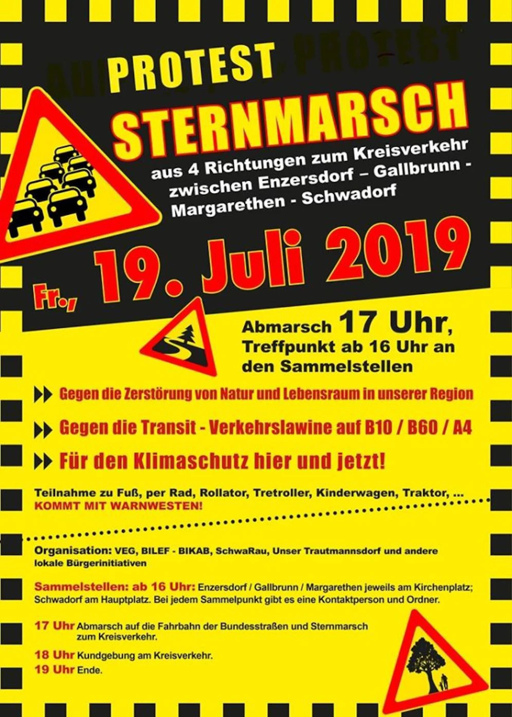 Mehrere Initiativen rufen am Freitag zum Protest-Sternmarsch auf.