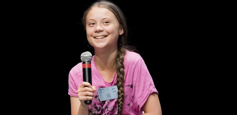 Die junge Schwedin hat offenbar Sinn für Humor.