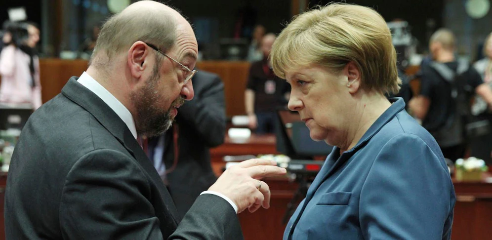 Martin Schulz und Angela Merkel