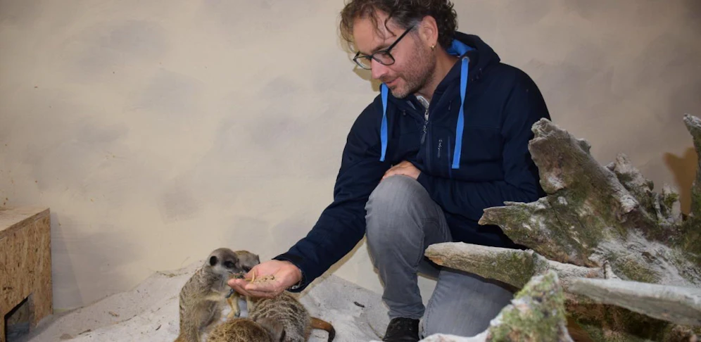 Der Namensgeber mit seinem Agenten. 