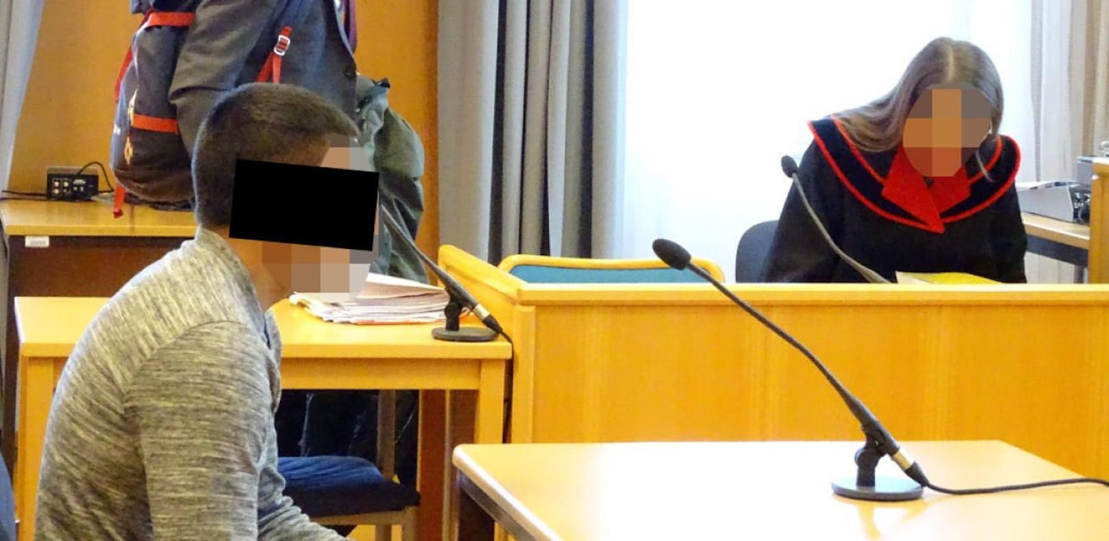 Der angeklagte Rumäne in Wr. Neustadt vor Gericht.