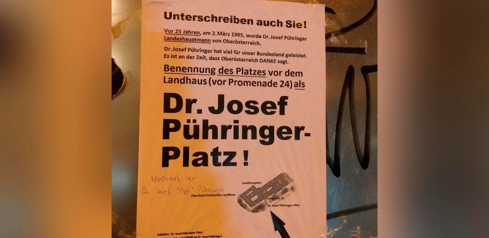 Eine Initiative fordert den "Dr. Josef Pühringer-Platz".