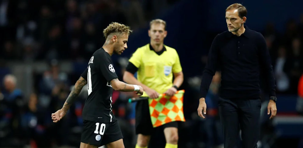 Neymar stapfte wütend an Trainer Thomas Tuchel vorbei. Es hatte nicht zu einem Sieg gereicht.