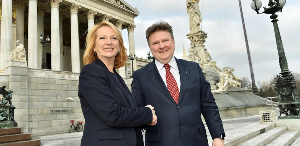 Nationalratspräsidentin Doris Bures (SP) mit Wohnbaustadtrat Michael Ludwig.