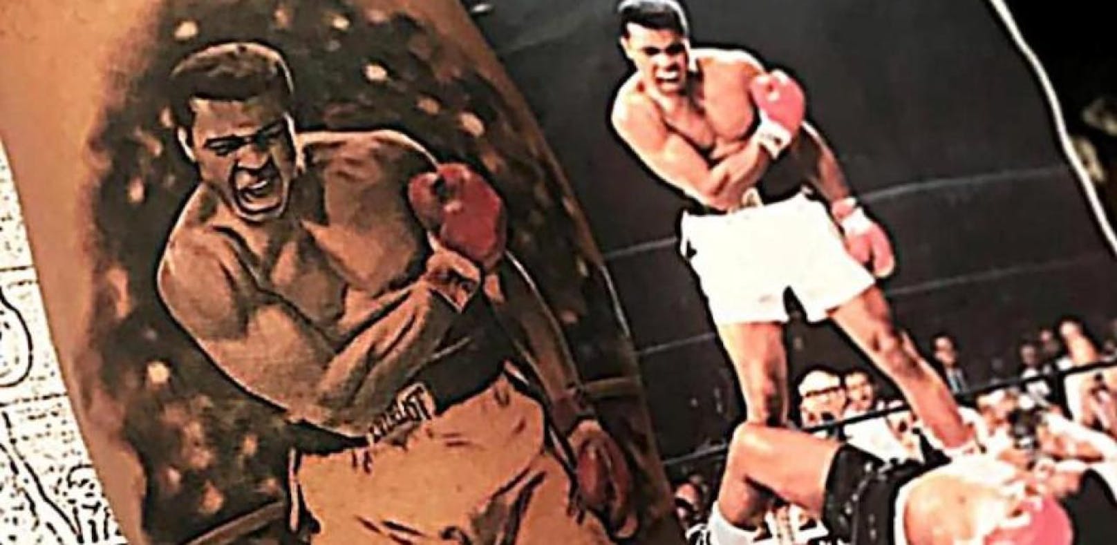 Lewis Hamilton zeigt sein neues Waden-Tattoo von Box-Legende Muhammad Ali.