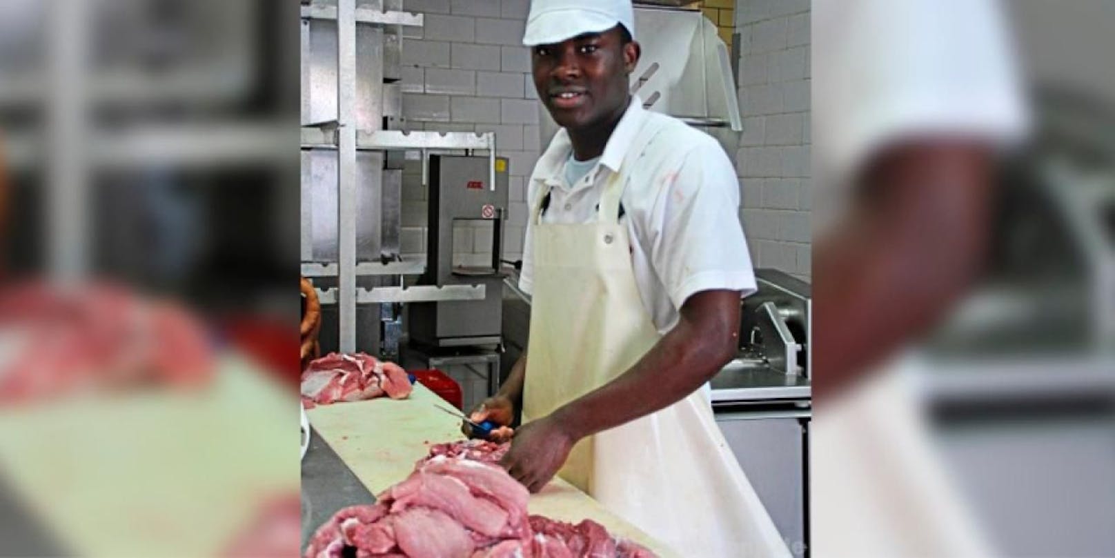 Mohamed Salami: Der 17-Jährige aus Benin macht eine Fleischer-Lehre.