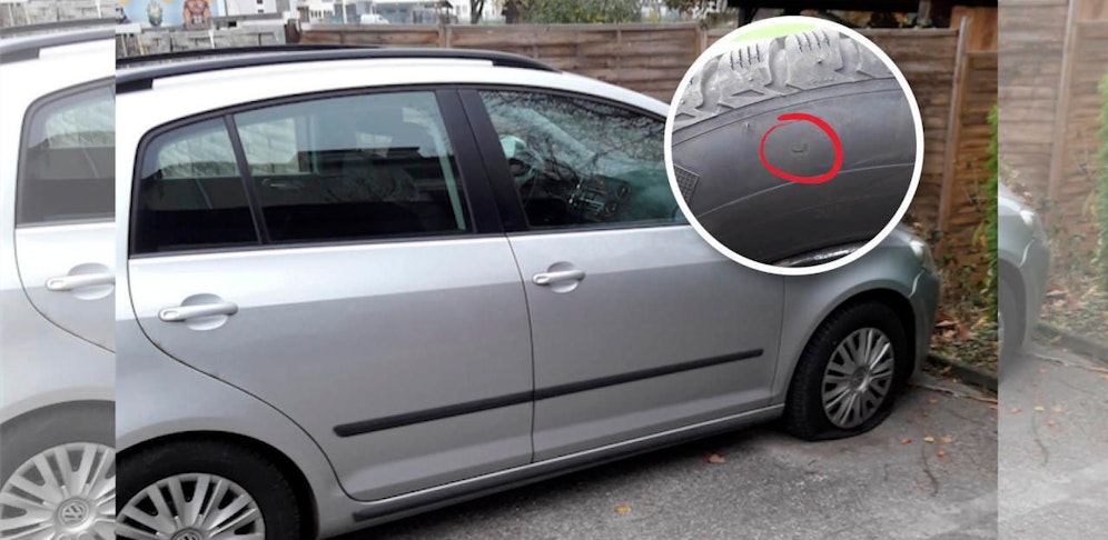 Unbekannte zerstachen in Perg an 40 Fahrzeugen die Autoreifen.  