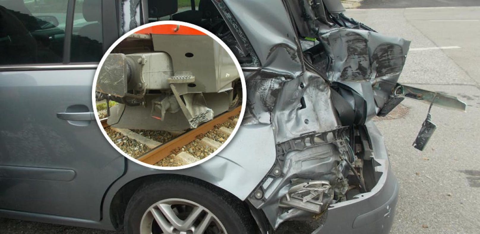 Auto von Zug gerammt: Lenkerin verletzt im Spital
