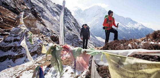 David Lama und Conrad Anker besteigen den Lunag Ri in Nepal am 31.10.2015.