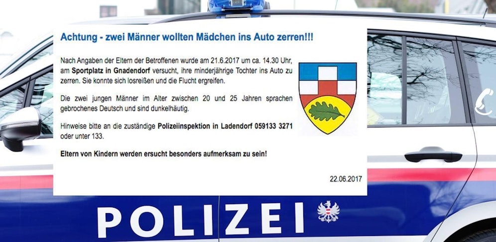 Gemeinde warnt auf Homepage und bittet um Hinweise an die Polizei.