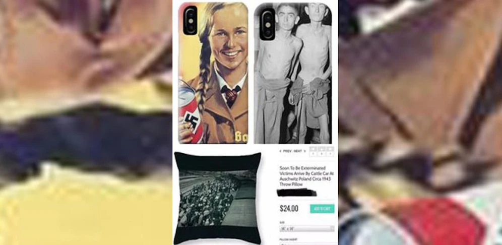 Diese geschmacklosen Produkte vertrieb der Online-Händler "Fine Art America" (Credit: Fine Art America).