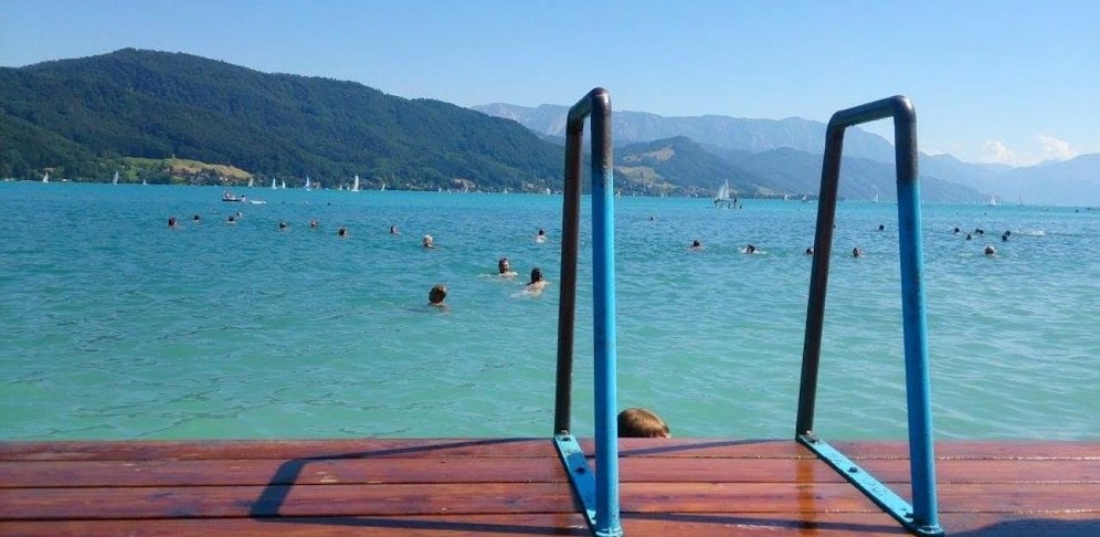 Badestelle Litzlberg am Attersee.