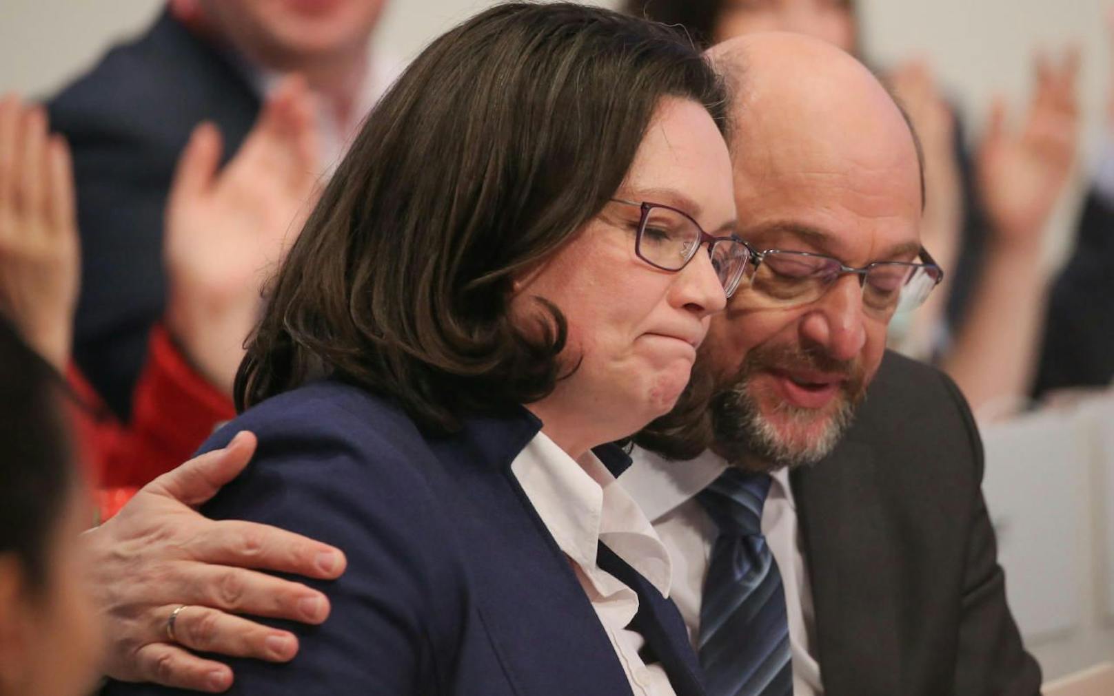 Andrea Nahles und Martin Schulz von der SPD haben momentan keinen Grund zum Lachen