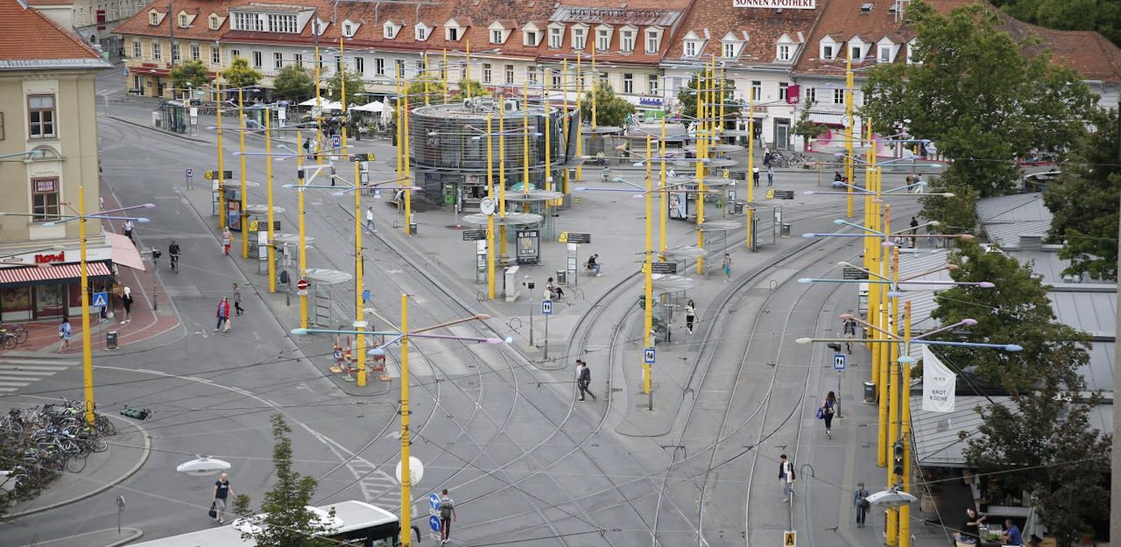 Die Frau wurde am Jakominiplatz in Graz von einem Mann belästigt.