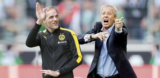 Trainerwechsel in Dortmund: Thomas Tuchel (li.) soll mit Saisonende gehen, Lucien Favre die Nachfolge antreten.