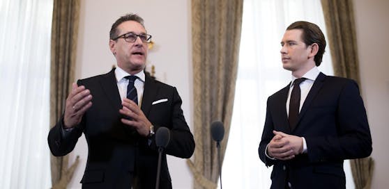 vlnr.: VK Heinz-Christian Strache und BK Sebastian Kurz anl. einer Sitzung des Ministerrates am Mittwoch, 14. Februar 2018, in Wien.