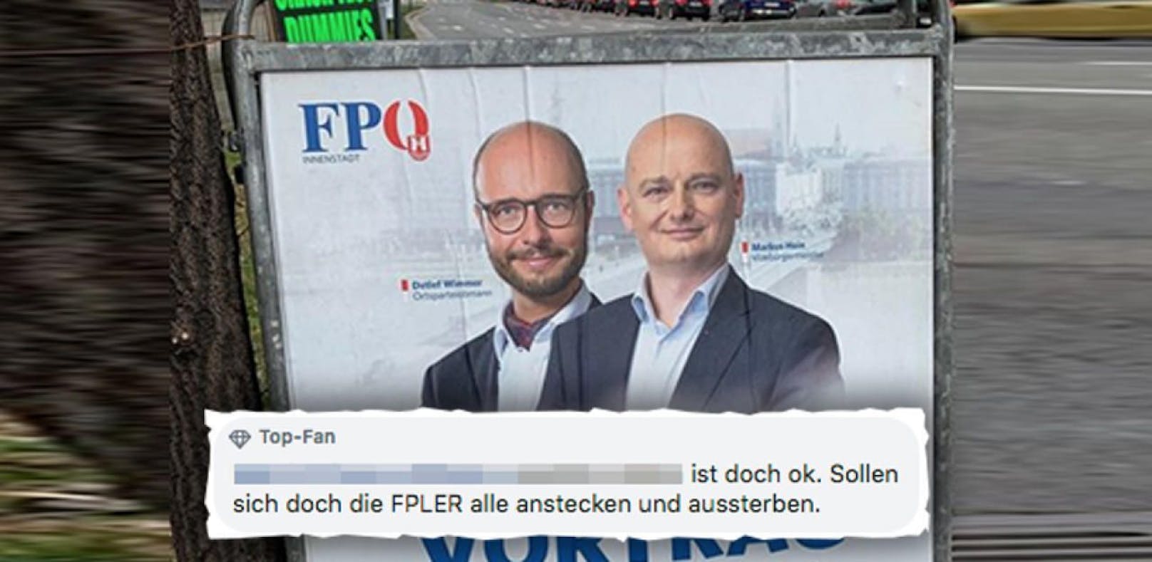 Unter einen Beitrag zu einer FPÖ-Veranstaltung postete der Mann sein geschmackloses Posting.