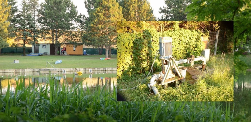Sabotageakt in Oberwaltersdorf: Der Wasserzufluss des Badeteiches dürfte mechanisch geschlossen worden sein.