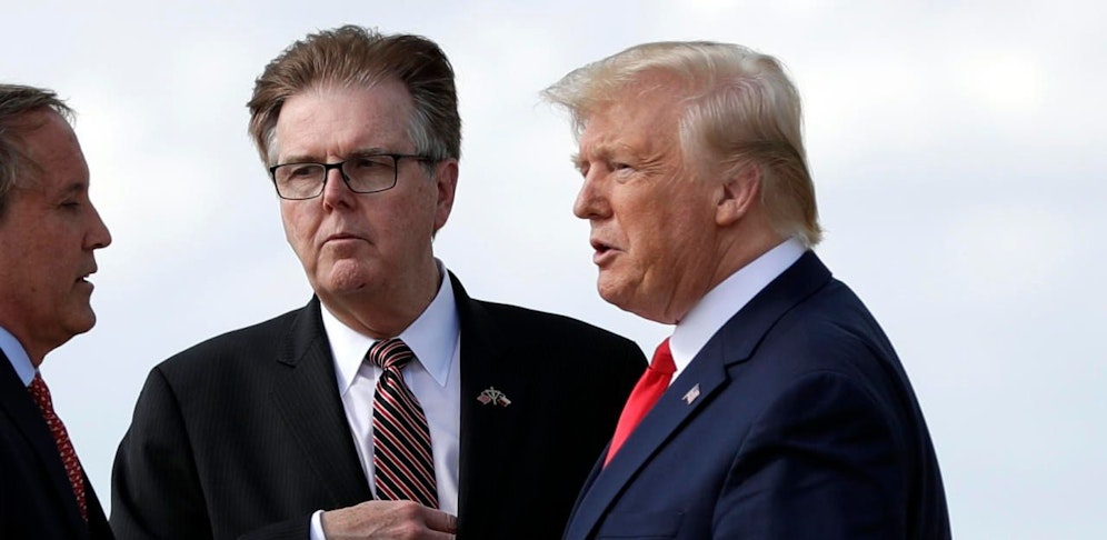 Der texanische Vize-Gouverneur Dan Patrick mit US-Präsident Donald Trump.