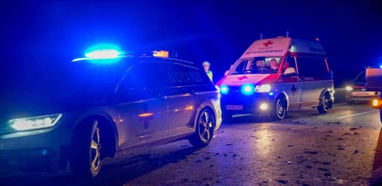 Polizei und Rettung waren am Unfallort.