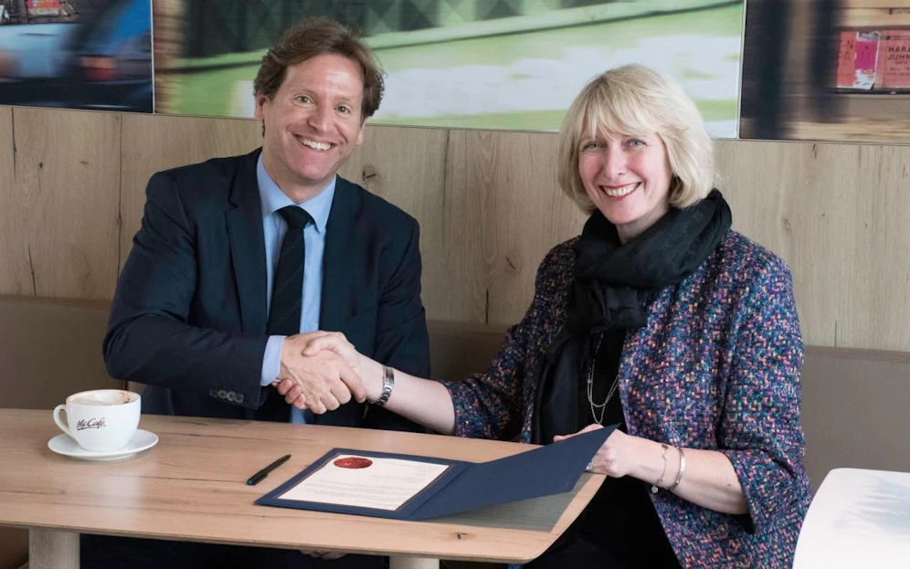 US-Botschafter Trevor D. Traina und McDonald's Österreich-CEO Isabelle Kuster.