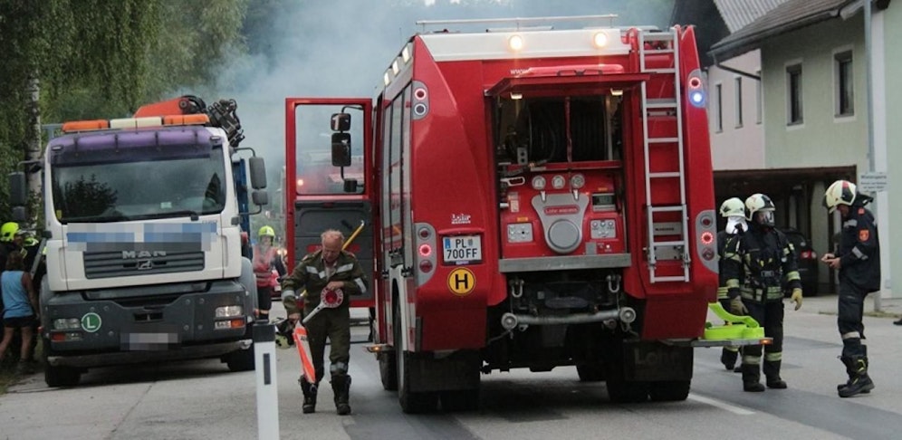 Ein Foto vom ersten Löscheinsatz.