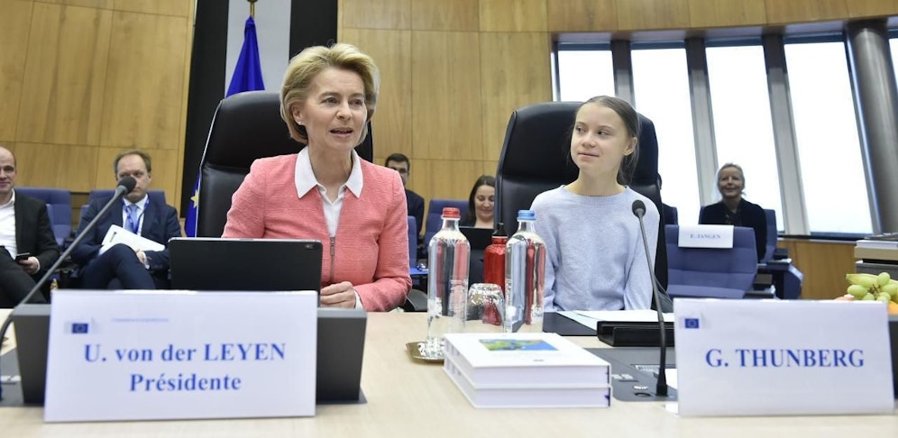 EU-Kommissionspräsidentin Ursula von der Leyen mit Greta Thunberg
