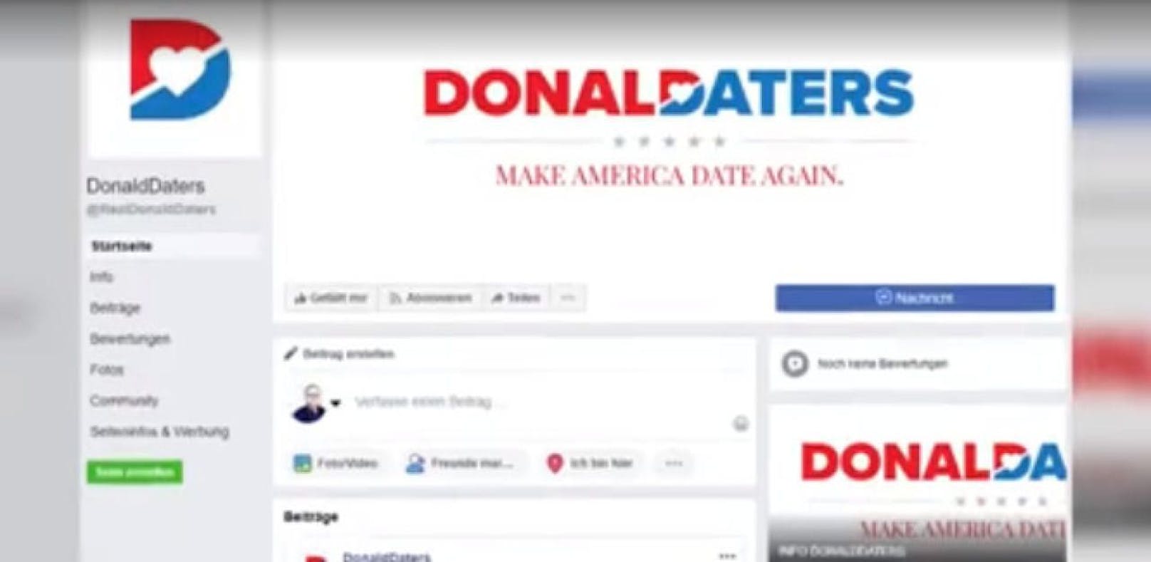 Gleich zum Start gab es eine Datenpanne bei Donald-Daters.