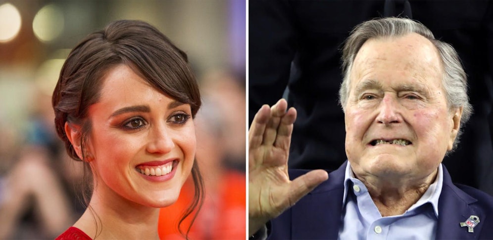 Ex-US-Präsident George H. W. Bush (93) soll die Schauspielerin Heather Lind (34) befummelt haben.