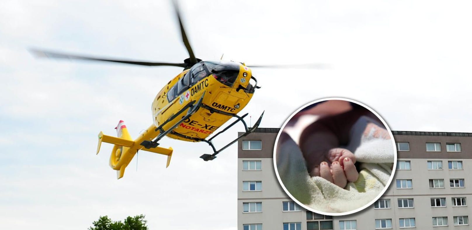 Das Baby wurde per C2 ins Spital geflogen.