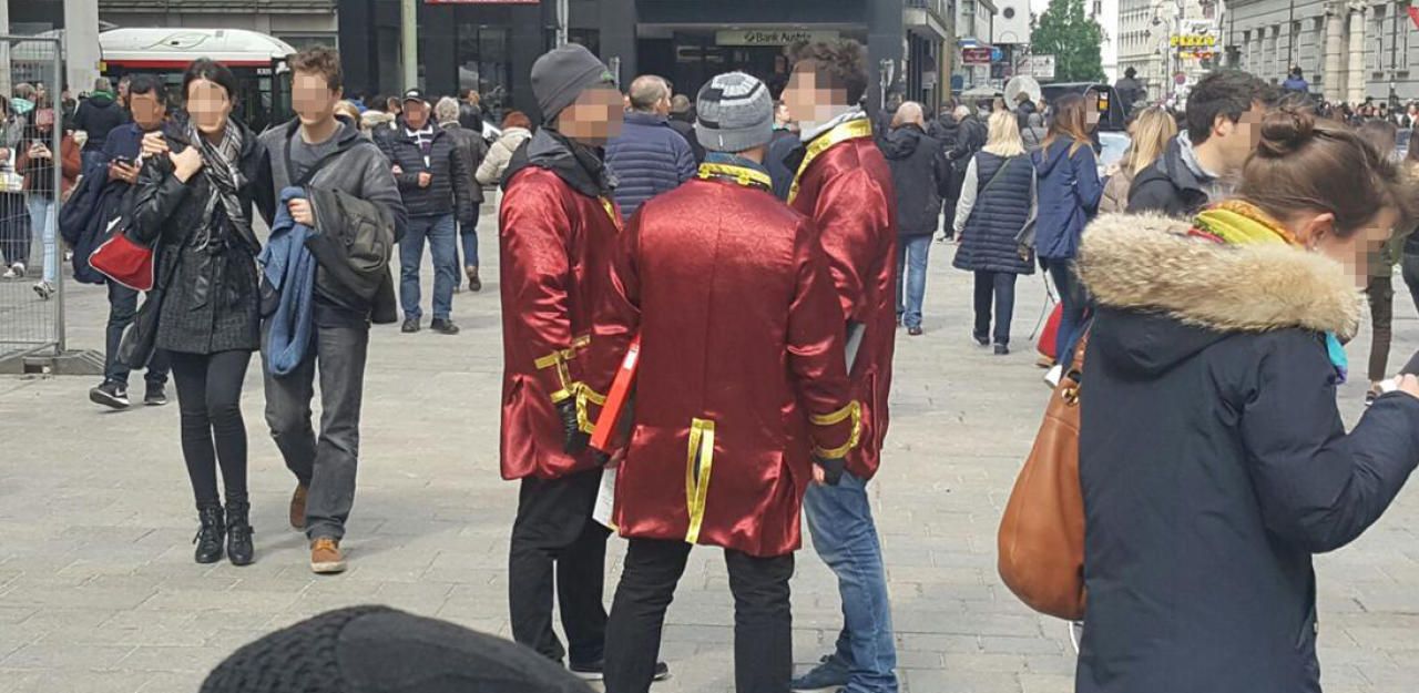 Mozart-Verkäufer in der Wiener Innenstadt