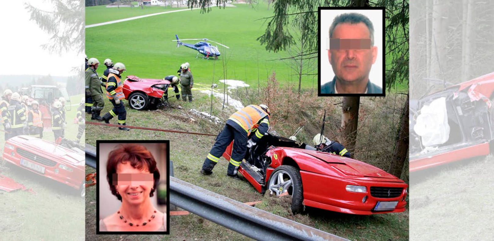 Bei dem Ferrari-Crash verunglückten Helmut Sch. und seine Lebensgefährtin Greti F. tödlich. 