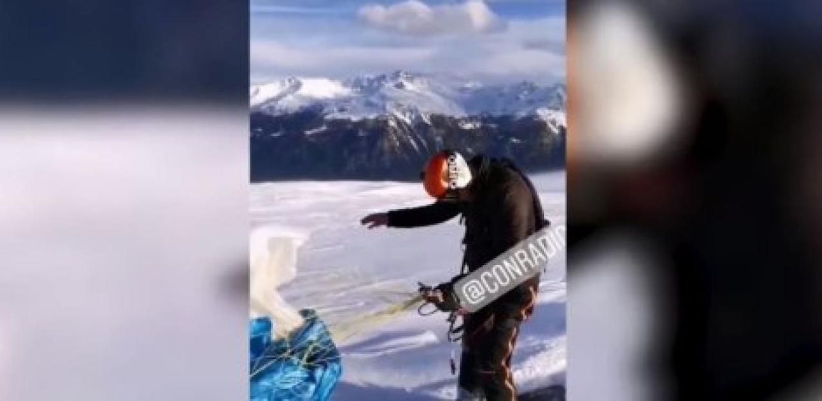 2 Tage vor Tod filmte sich Barandun beim Snowkiten