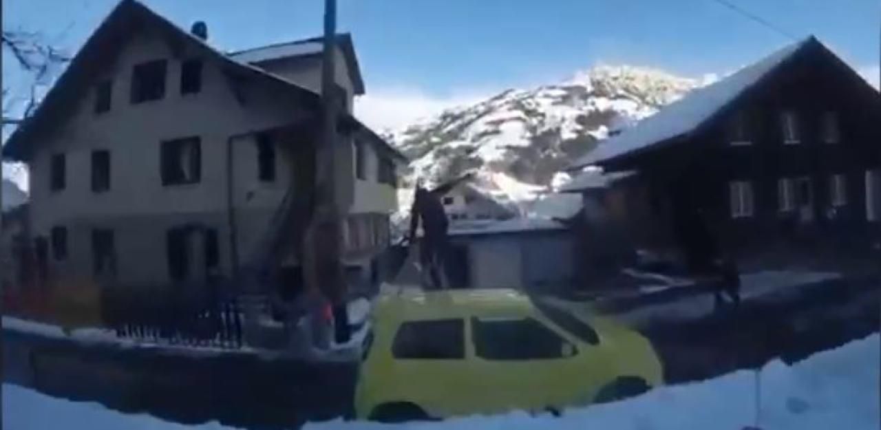 Heute.at - Freeskier macht Dorf zum Slopestyle-Park