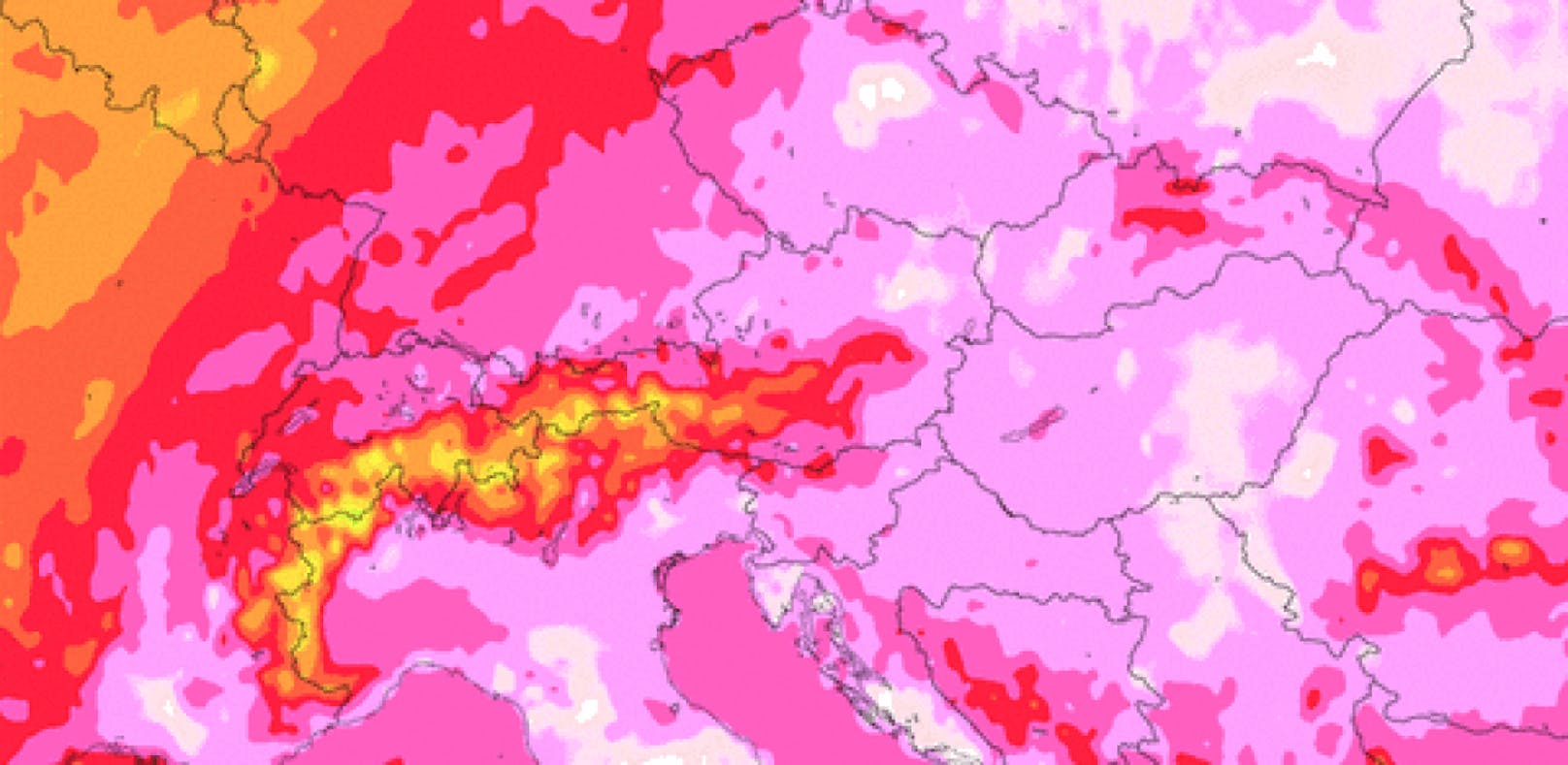 Der Zeitraffer-Clip zeigt, wie es in Österreich am 1. August immer heißer und heißer wurde!