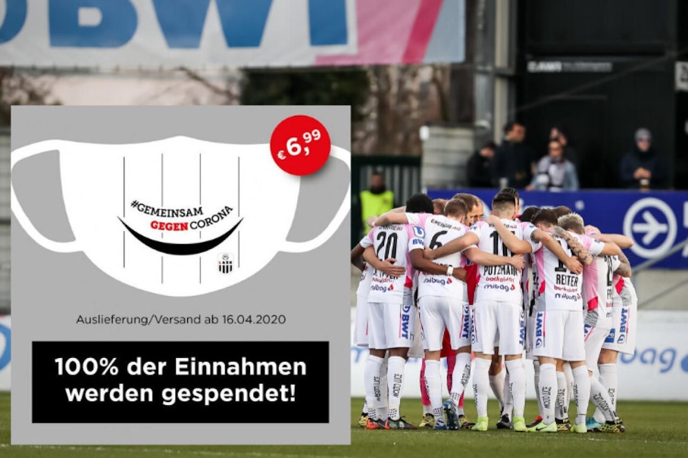 Beim LASK sind jetzt auch Schutzmasken im Schwarz-Weiß-Design erhältlich. 