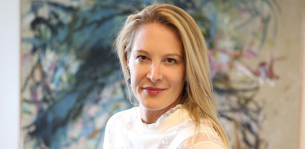 Verlegerin und Kunstsammlerin Eva Dichand in ihrem Büro im Wiener "Heute"-Haus